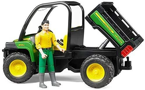 BRUDER mažas traktorius John Deere Gator XUV 855D su vairuotoju, 02490