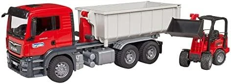 BRUDER 1:16 MAN TGS suknvežimis su konteineriu ir krautuvu, 03767