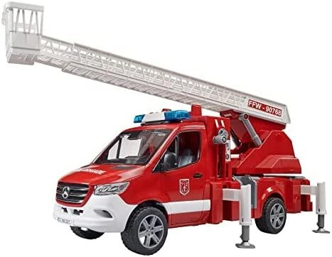 BRUDER MB Sprinter priešgaisrinė tarnyba su pasukamomis kopėčiomis ir siurbliu, 02673