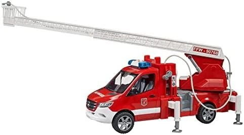 BRUDER MB Sprinter priešgaisrinė tarnyba su pasukamomis kopėčiomis ir siurbliu, 02673