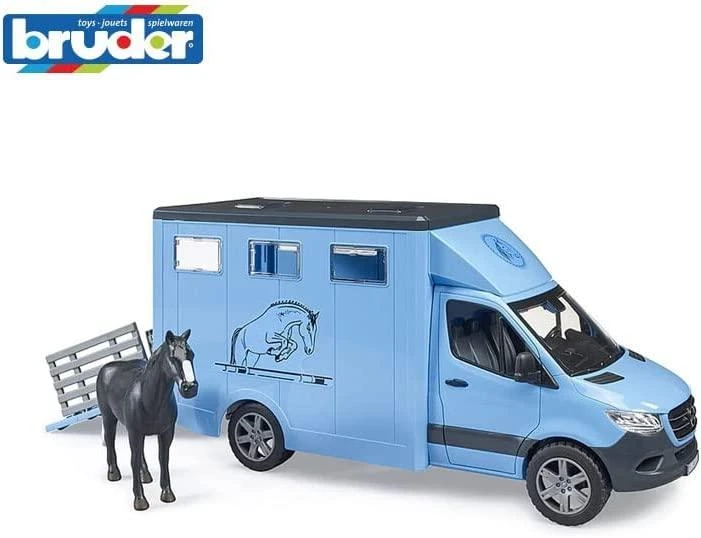 BRUDER MB Sprinter gyvūnų vežėjas su arkliu, 02674