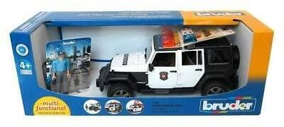 BRUDER policijos džipas Wrangler, su policininku ir priedais, 2526