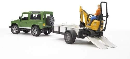 BRUDER sunkvežimis Land Rover ir eskavatorius su darbuotoju, 2593