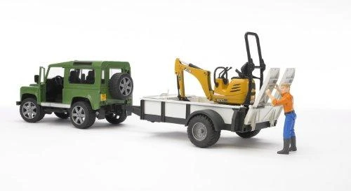 BRUDER sunkvežimis Land Rover ir eskavatorius su darbuotoju, 2593