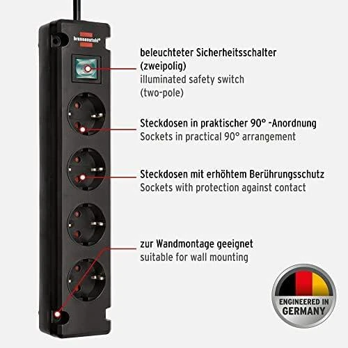 Buitinis ilgintuvas BRENNENSTUHL BREMOUNTA, 4 vietų, 1,5 m