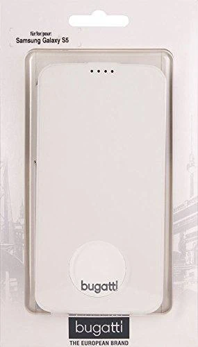 Dėklas Bugatti UltraThin Geneva Samsung G900 S5flip 08462 balta