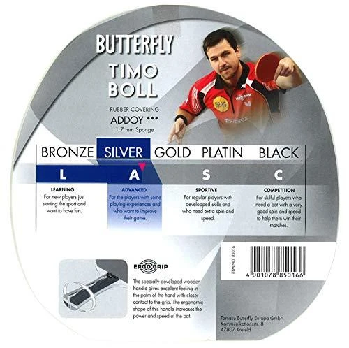 Butterfly Drugelių Timo Boll Sidabrinis 85015 stalo teniso raketė