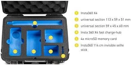 Bw Cases BW 1000 tipo lauko dėklai, skirti Insta360 X4 (juodi)
