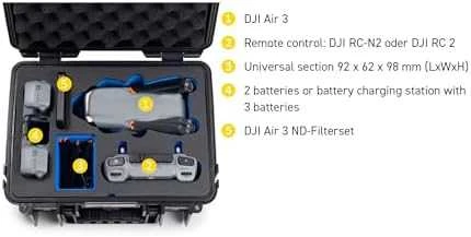 Bw Cases DJI Air 3 (juodas) dėklas B&amp;W Type 3000