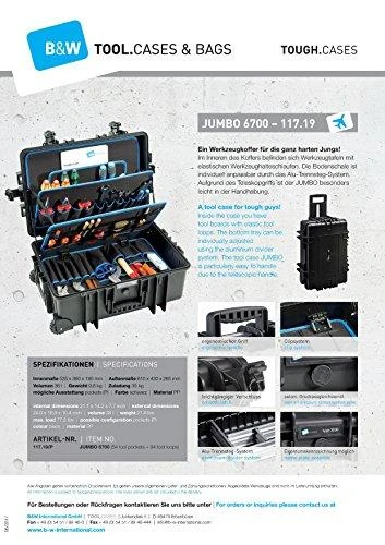 B&W International Toolbox ant Jumbo 6700 ratų