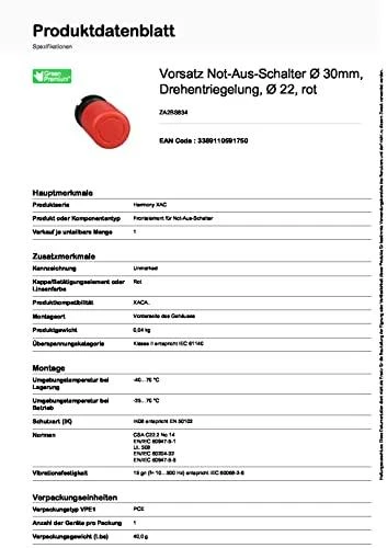 „Schneider Electric“ „Raudon“ saugos mygtuko valdymas sukant be foninio apšvietimo (ZA2BS834)