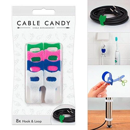 Cable Candy opaska žalia rožinė mėlyna balta 8szt