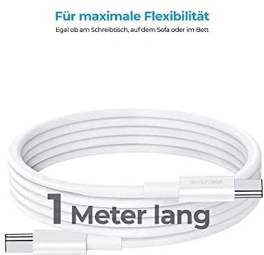 Realpower RealPower įkrovimo/duomenų kabelis USB-C į USB-C 1m baltas 3A