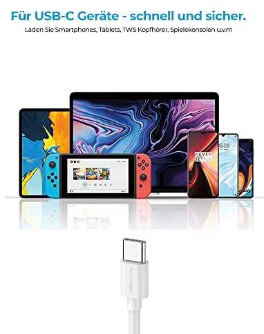 Realpower RealPower įkrovimo/duomenų kabelis USB-C į USB-C 1m baltas 3A