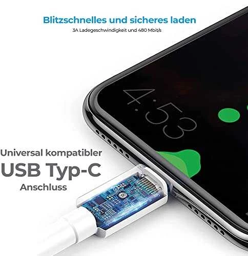 Realpower RealPower įkrovimo/duomenų kabelis USB-C į USB-C 1m baltas 3A