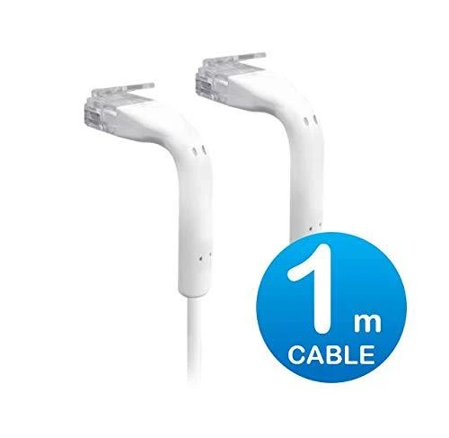 UBIQUITI ULTRA PLONAS PATAŠO KABELIS SU LENKIAMOMIS ANTGALĖMIS, SKIRTAS LANKSČIAM MONTAVIMUI / Baltas / 1 M