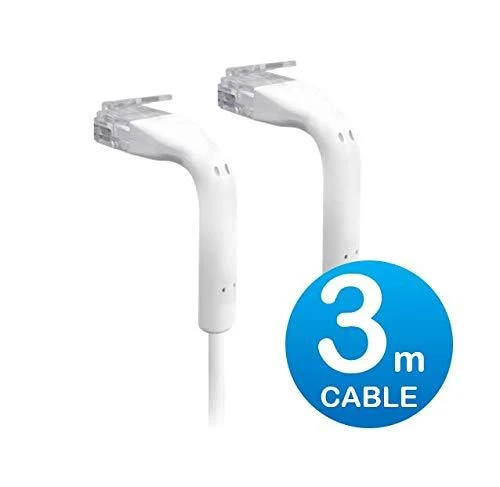 UBIQUITI ULTRA PLONAS PATAŠO KABELIS SU LENKIAMOMIS ANTGALĖMIS, SKIRTAS LANKSČIAM MONTAVIMUI / Baltas / 3 M