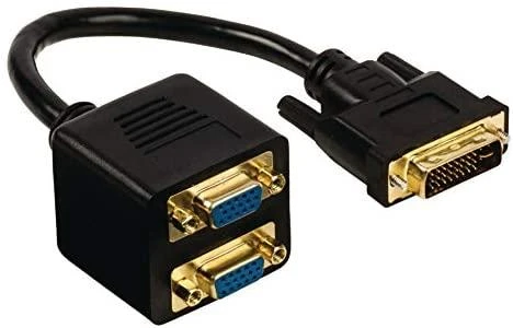 DVI į 2x VGA adapteris su trumpu laidu