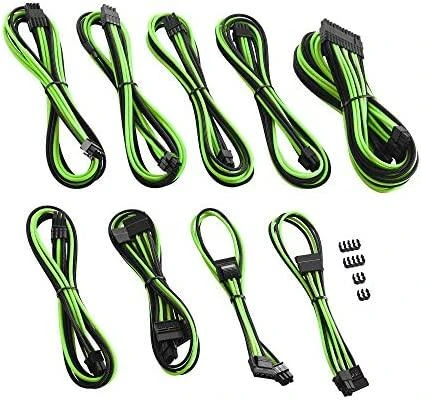LG CableMod PRO ModMesh Cable Extension Kit – juodos spalvos/hellžalios spalvos