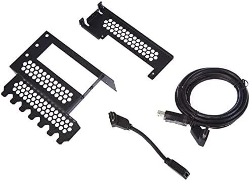 „CableMod“ vertikalus vaizdo plokštės laikiklis su PCIe x16 jungtimi, 1x DisplayPort, 1x HDMI – juodos spalvos