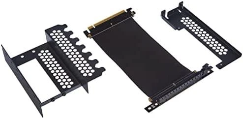 „CableMod“ vertikalus vaizdo plokštės laikiklis su PCIe x16 jungtimi, 1x DisplayPort, 1x HDMI – juodos spalvos