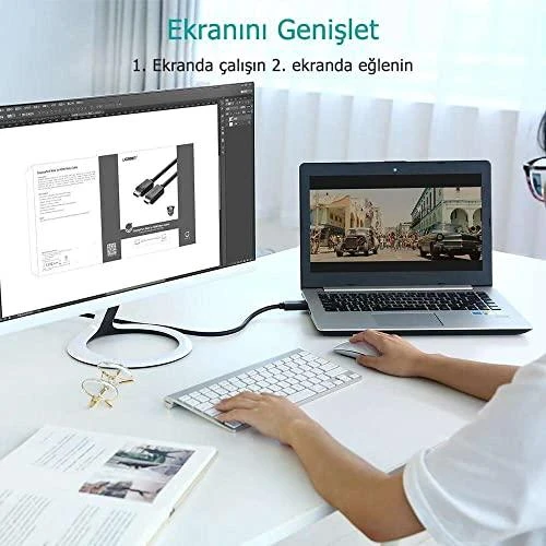 Kabelis Ugreen DP101 DisplayPort to HDMI 1.5m juodas