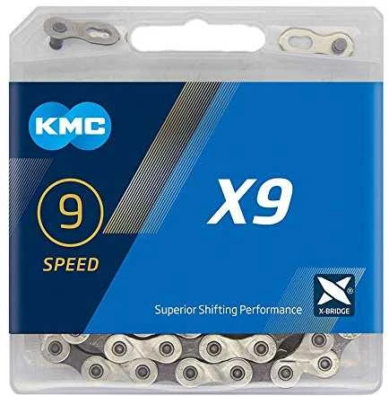 Grandinė KMC X9 Sidabrinis/Pilkas 9-speed 122-links