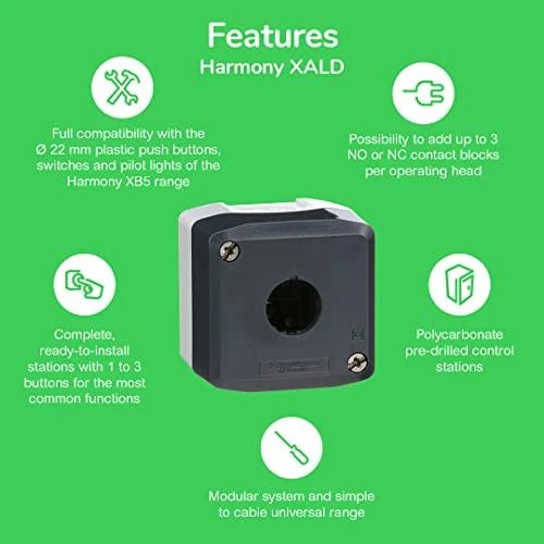 Schneider Electric Cassette korpusas 1 skylės 22 mm rutulys IP65 - XALD01