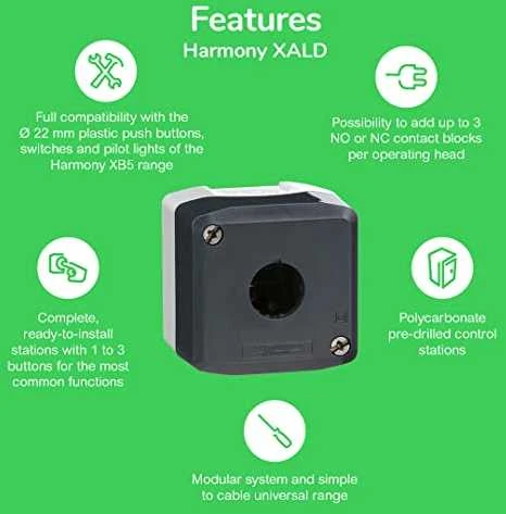 Schneider Electric Cassette korpusas 2 skylių 22 mm rutulys IP65 - XALD02
