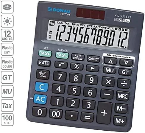 Donau K-DT4128-01 skaičiuotuvas su 12 skaitmenų ekranu