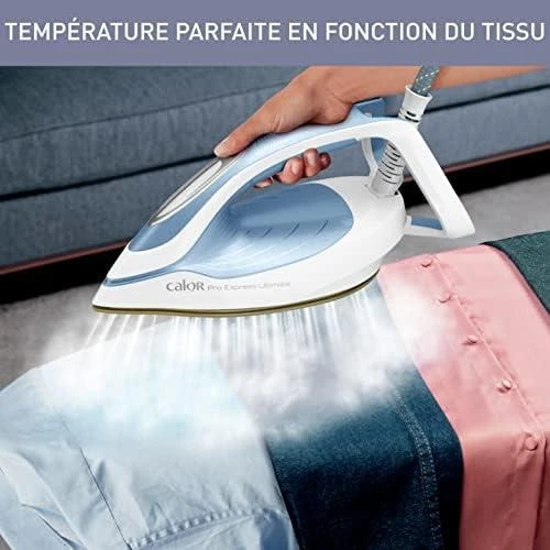 TEFAL | Steam Station Pro Express | GV9710E0 | 3000 W | 1,2 l | 7,6 baro | Automatinis išjungimas | Vertikali garų funkcija | Kalkių valymo funkcija | Baltas/Mėlyna