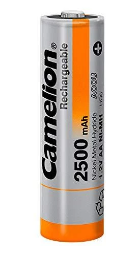 Camelion AA 2500mAh akumuliatorius iš arti