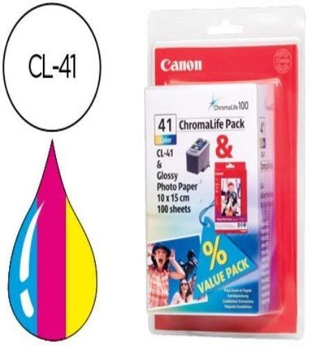 Canon CL-41 trispalvis | Rašalo kasetė | Žydra, purpurinė, geltona