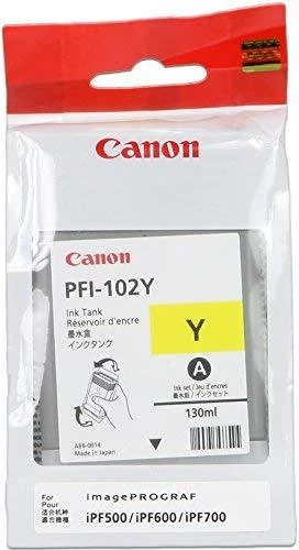 Rašalas Canon PFI102Y yellow dye | 130ml | LP17/LP24/iPF500/iPF6X0/iPF7X0