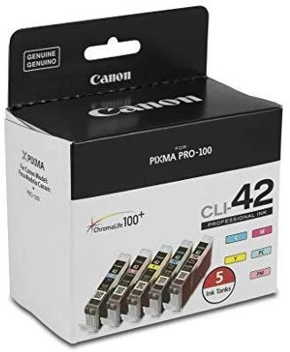 CANON 1LB CLI-42 8inks rašalo kasetė juodas ir spalvos standartinės talpos sudėtinė pakuotė pilni 8 rašalai