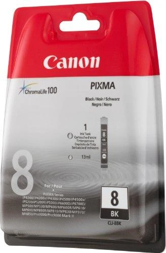 CANON 1LB CLI-8BK rašalo kasetė, juoda, standartinė talpa, 13 ml, 2,795 puslapiai, 1 pakuotė