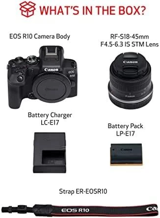 Canon EOS R10 + RF-S 18-45mm F4.5-6.3 IS STM (F/4.5-6.3 IS STM) + tvirtinimo adapteris EF-EOS R