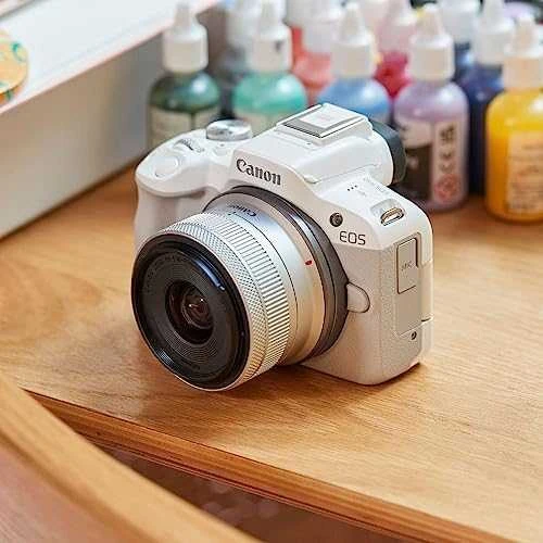 „Canon“ | EOS R50 WH + RF-S 18-45mm F4.5-6.3 IS STM (SIP) | 24,2 megapikselių | Vaizdo stabilizatorius | ISO jautrumas (maks.) 32000 | Ekrano įstrižainė 2,95 colio | „Wi-Fi“ | Vaizdo įrašymas | Automatinis, rankinis | CMOS | Baltas