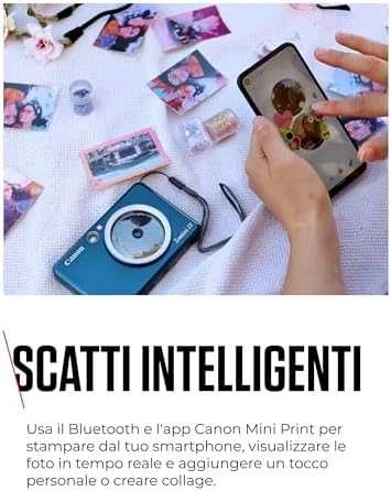 Canon Zoemini S2 mažų nuotraukų spausdintuvas ir fotoaparatas, Tamsiai žalsvai mėlynas