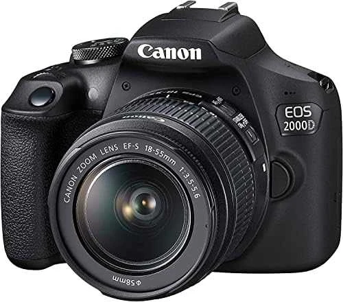 Canon EOS 2000D + EF-S 18-55mm f/3.5-5.6 IS II + EF 75-300mm f/4-5.6 III SLR fotoaparato komplektas 24,1 MP CMOS 6000 x 4000 pikseliai Juoda