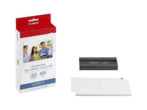 CANON KP-36IP fotopopierius 100x148mm 36 lapų + spalvotas rašalas, skirtas Selphy CP atviruko dydžio