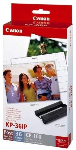 CANON KP-36IP fotopopierius 100x148mm 36 lapų + spalvotas rašalas, skirtas Selphy CP atviruko dydžio