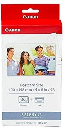 CANON KP-36IP fotopopierius 100x148mm 36 lapų + spalvotas rašalas, skirtas Selphy CP atviruko dydžio