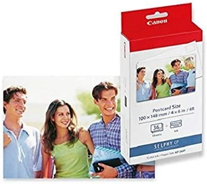 CANON KP-36IP fotopopierius 100x148mm 36 lapų + spalvotas rašalas, skirtas Selphy CP atviruko dydžio