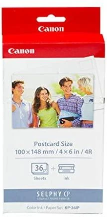 CANON KP-36IP fotopopierius 100x148mm 36 lapų + spalvotas rašalas, skirtas Selphy CP atviruko dydžio