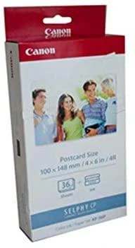 CANON KP-36IP fotopopierius 100x148mm 36 lapų + spalvotas rašalas, skirtas Selphy CP atviruko dydžio