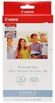 CANON KP-36IP fotopopierius 100x148mm 36 lapų + spalvotas rašalas, skirtas Selphy CP atviruko dydžio