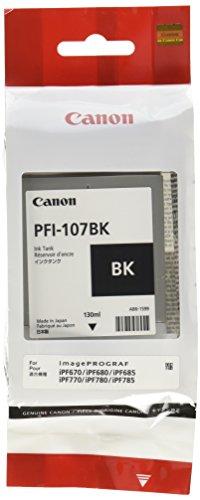 Rašalas Canon PFI107BK juodas | 130ml | iPF68X, 78X