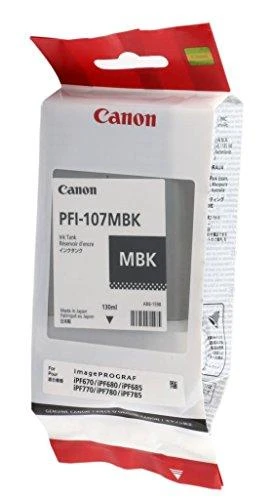 Rašalinė Canon PFI107MBK matte juodas | 130ml | iPF68X, 78X