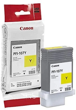 Rašalas Canon PFI107Y geltona | 130ml | iPF68X, 78X